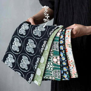 ティーマット かわいい テーブル 急須 敷物 湯呑 ポット 綿 麻 刺繍 花柄 蝶 葉 レトロ モダン アジアン ティータイム 普段使い 来客用 おもてなし 布製 緑 黒