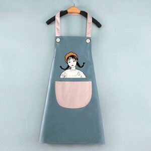 エプロン レディース 女性用 家庭用 キッチン 調理 台所 料理 油はね防止 防汚 袖なし おしゃれ かわいい 防水加工生地 ピンク ブルー 鹿柄 うさぎ柄