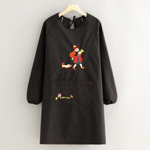 割烹着 エプロン レディース おしゃれ かわいい 撥水 防水 キッチン 台所 家庭用 長袖 防汚 通気性 飲食店 作業服 作業着 ユニフォーム スモック