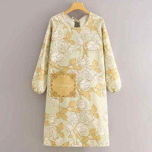 エプロン レディース 女性用 胸当て キッチン 家庭用 防汚 耐摩耗 おしゃれ 韓国 料理 調理 袖付き 長袖 帆布 キャンバス ナチュラル ガーデニング