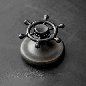 茶道具 蓋置 茶器 黒檀 木製 亜鉛合金 船舵 舵モチーフ 回転式 急須台 蓋碗台 壺托 ティーポット台 茶道小物 アクセサリー 鑑賞用 置物 オブジェ 和モダン スタイリッシュ おしゃれ シック イ