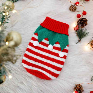 ペット服 犬 猫用 セーター ニットウェア クリスマス 新年 冬 秋冬 防寒 保温 あったか トイプードル ビション シュナウザー 中小型犬 前足通し かわいい おしゃれ 散歩 お出かけ 普段使い
