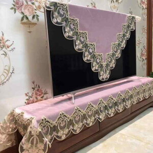 ドレッサー ミラー カバー 北欧 ヨーロピアン おしゃれ 化粧台 鏡 寝室用 防塵 ほこりよけ 目隠し 保護 インテリア 装飾 布製 クロス レース 刺繍 豪華 ファブリック 無地 ベージュ ピンク ブ