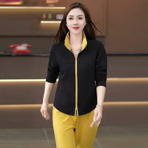 セットアップ レディース 春秋 スポーツウェア スウェット トレーナー ランニングウェア 上下セット 長ズボン スタンドカラー 長袖 ジップアップ 性 体型カバー おしゃれ 黒 蛍光グリーン