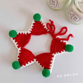 ペット用 猫 犬 ニット スヌード ネックウォーマー 襟巻き スタイ よだれかけ 秋冬 かわいい おしゃれ クリスマス 新年 祝日 防寒 アクセサリー 小型犬 中型犬 大型犬 汎用 レッド グリーン