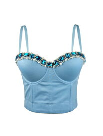 ビスチェ レディース コルセット キャミソール フレンチスタイル 魚骨 ジルコニア パール パール 飾り クロップド丈 ショート丈 タイト スリム フィット ポリエステル 伸縮性 秋冬 セクシー 華やか パーティー インナー トップス ブラック ホ