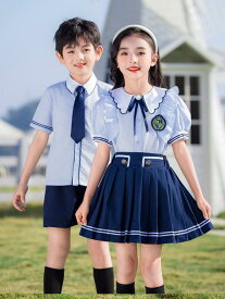 制服 男の子 女の子 キッズ セットアップ 春夏 半袖 シャツ 短パン 半ズボン ショートパンツ 上下セット 幼稚園 小学生 英国風 イギリス風 アカデミックスタイル クラス服 合唱 発表会 イベント 衣装 コスチューム 綿 コットン 柔らかい 通気性