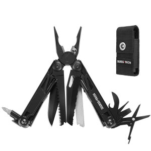 Swiss+Tech ���@�\�y���` �A�E�g�h�A�}���`�c�[�� �}���`�v���C���[ 16-in-1 �X�e�����X�� ���b�N�@�\���� �J�b�^�[ �m�R�M�� �h���C�o�[ ���W���[ �𔲂� ���X�� �|�[�`�t �A�E�g�h�A DIY �o�R