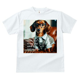 ミニチュアダックスフンド Tシャツ 犬ファン 会社員犬 犬柄 いぬ柄 アウトドア スポーツ 人間用 春夏 半袖 トップス メンズ キッズ カジュアル プリント 動物