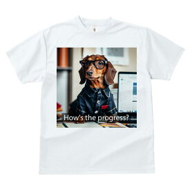 ミニチュアダックスフンド Tシャツ 犬ファン 会社員犬 犬柄 いぬ柄 アウトドア スポーツ 人間用 春夏 半袖 トップス メンズ キッズ カジュアル プリント 動物