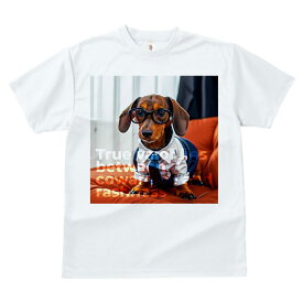 ミニチュアダックスフンド Tシャツ 犬ファン 会社員犬 犬柄 いぬ柄 アウトドア スポーツ 人間用 春夏 半袖 トップス メンズ キッズ カジュアル プリント 動物