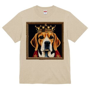 Tシャツ メンズ キッズ 犬ファン 半袖 春夏 プリント カジュアル かわいい 人間用 フィットネス マッチョ 王冠 ビーグル 額縁 ケープ 王様