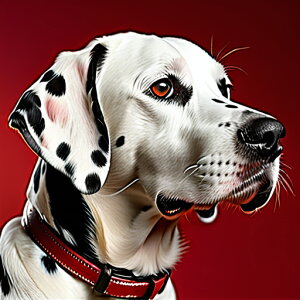 赤色の背景 ダルメシアン 赤い首輪 クッションカバー 45×45cm アニマル柄 おしゃれ 可愛い クッション本体付き 正方形 犬ファン