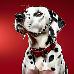 赤色の背景 ダルメシアン 首輪 クッションカバー 45×45cm アニマル柄 おしゃれ 可愛い クッション本体付き 正方形 犬ファン