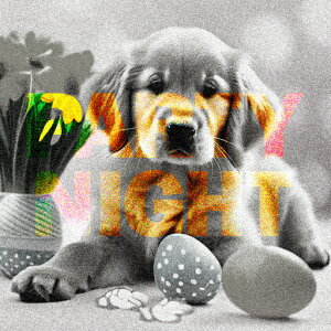 花 ゴールデンレトリバー イースターエッグ 骨 パーティーナイト クッションカバー 45×45cm アニマル柄 おしゃれ 可愛い クッション本体付き 正方形 犬ファン