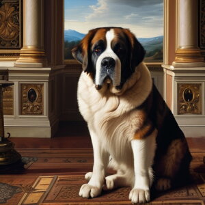 絵画 セントバーナード 室内 柱 彫刻 クッションカバー 45×45cm アニマル柄 おしゃれ 可愛い クッション本体付き 正方形 犬ファン