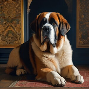 絨毯 セントバーナード 木製パネル クッションカバー 45×45cm アニマル柄 おしゃれ 可愛い クッション本体付き 正方形 犬ファン