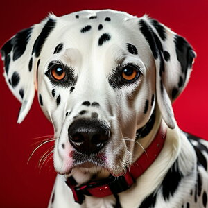 赤 ダルメシアン 首輪 犬の目 クッションカバー 45×45cm アニマル柄 おしゃれ 可愛い クッション本体付き 正方形 犬ファン