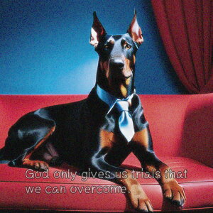 ソファ ドーベルマン ネクタイ カーテン クッションカバー 45×45cm アニマル柄 おしゃれ 可愛い クッション本体付き 正方形 犬ファン