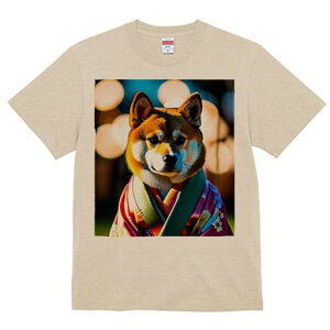 Tシャツ メンズ キッズ 犬ファン 半袖 春夏 犬柄 プリント カジュアル かわいい 人間用 フィットネス ダンス 着物 柴犬 和風 花模様 光の玉ボケ 日本文化