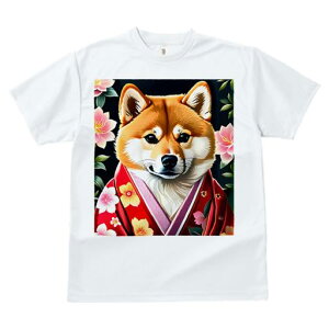 Tシャツ メンズ キッズ 犬ファン 半袖 春夏 犬柄 プリント カジュアル かわいい 人間用 フィットネス ダンス 着物 柴犬 花 日本 和風 イラスト
