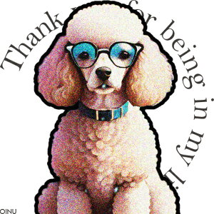 メガネ プードル 感謝のメッセージ 首輪 クッションカバー 45×45cm アニマル柄 おしゃれ 可愛い クッション本体付き 正方形 犬ファン