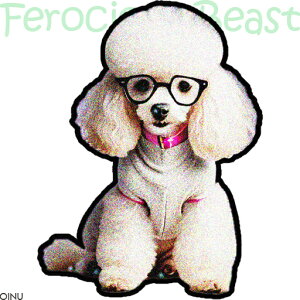 メガネ プードル ピンクの首輪 スウェットシャツ クッションカバー 45×45cm アニマル柄 おしゃれ 可愛い クッション本体付き 正方形 犬ファン