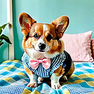 ベッド コーギー 枕 蝶ネクタイ クッションカバー 45×45cm アニマル柄 おしゃれ 可愛い クッション本体付き 正方形 犬ファン
