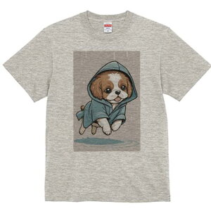 キャバリア Tシャツ レディース 犬ファン 半袖 春夏 犬柄 プリント カジュアル かわいい 人間用 個性派 ここだけのデザイン 面白 雨 キャバリア レインコート