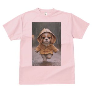 キャバリア Tシャツ レディース 犬ファン 半袖 春夏 犬柄 プリント カジュアル かわいい 人間用 個性派 ここだけのデザイン 面白 レインコート キャバリア 雨