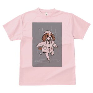 キャバリア Tシャツ レディース 犬ファン 半袖 春夏 犬柄 プリント カジュアル かわいい 人間用 個性派 ここだけのデザイン 面白 雨 キャバリア レインコート