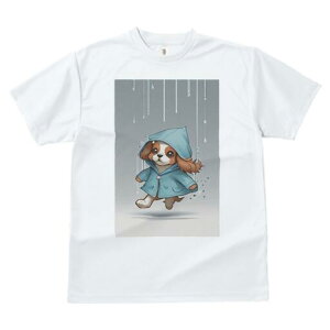 キャバリア Tシャツ レディース 犬ファン 半袖 春夏 犬柄 プリント カジュアル かわいい 人間用 個性派 ここだけのデザイン 面白 雨 キャバリア レインコート