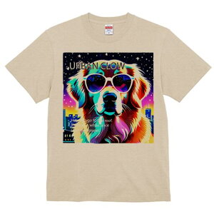 ゴールデンレトリバー Tシャツ レディース 犬ファン 半袖 春夏 犬柄 プリント カジュアル かわいい 人間用 個性派 ここだけのデザイン 面白 サングラス ゴールデンレトリバー 夜景 星