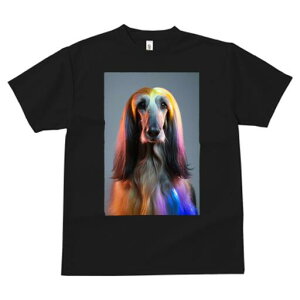 アフガンハウンド Tシャツ レディース 犬ファン 半袖 春夏 犬柄 プリント カジュアル かわいい 人間用 個性派 ここだけのデザイン 面白 カラフル アフガンハウンド ヘアスタイル ファッショ