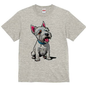 ウエストハイランドホワイトテリア Tシャツ レディース 犬ファン 半袖 春夏 犬柄 プリント カジュアル かわいい 人間用 個性派 ここだけのデザイン 面白 犬 ウエストハイランドホワイトテリ