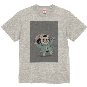 フレンチブルドッグ Tシャツ レディース 犬ファン 半袖 春夏 犬柄 プリント カジュアル かわいい 人間用 個性派 ここだけのデザイン 面白 雨 フレンチブルドッグ 傘 レインコート