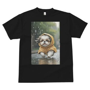 シーズー Tシャツ レディース 犬ファン 半袖 春夏 犬柄 プリント カジュアル かわいい 人間用 個性派 ここだけのデザイン 面白 雨 シーズー レインコート