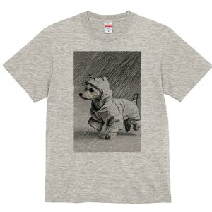 ヨークシャーテリア Tシャツ レディース 犬ファン 半袖 春夏 犬柄 プリント カジュアル かわいい 人間用 個性派 ここだけのデザイン 面白 レインコート ヨークシャーテリア 雨