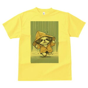 シーズー Tシャツ レディース 犬ファン 半袖 春夏 犬柄 プリント カジュアル かわいい 人間用 個性派 ここだけのデザイン 面白 雨 シーズー レインコート