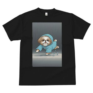 シーズー Tシャツ レディース 犬ファン 半袖 春夏 犬柄 プリント カジュアル かわいい 人間用 個性派 ここだけのデザイン 面白 雨 シーズー レインコート