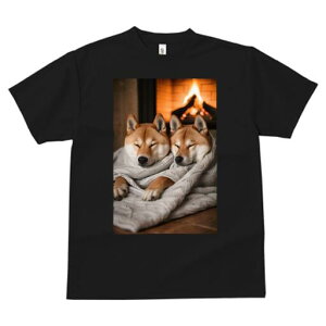 柴犬 Tシャツ レディース 犬ファン 半袖 春夏 犬柄 プリント カジュアル かわいい 人間用 個性派 ここだけのデザイン 面白 暖炉 柴犬 毛布 暖かい 冬