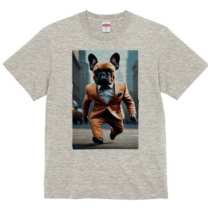 フレンチブルドッグ Tシャツ レディース 犬ファン 半袖 春夏 犬柄 プリント カジュアル かわいい 人間用 個性派 ここだけのデザイン 面白 スーツ フレンチブルドッグ ファッション スタイル