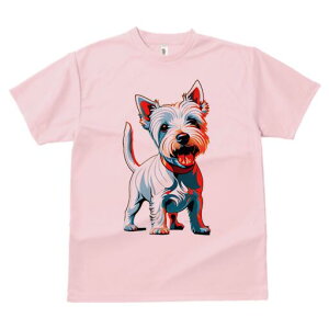 ウエストハイランドホワイトテリア Tシャツ レディース 犬ファン 半袖 春夏 犬柄 プリント カジュアル かわいい 人間用 個性派 ここだけのデザイン 面白 犬 ウエストハイランドホワイトテリ