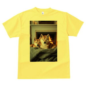 柴犬 Tシャツ レディース 犬ファン 半袖 春夏 犬柄 プリント カジュアル かわいい 人間用 個性派 ここだけのデザイン 面白 暖炉 柴犬 ろうそく 毛布