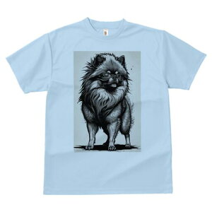 ポメラニアン Tシャツ レディース 犬ファン 半袖 春夏 犬柄 プリント カジュアル かわいい 人間用 個性派 ここだけのデザイン 面白 サングラス ポメラニアン クール スタイリッシュ モノクロ
