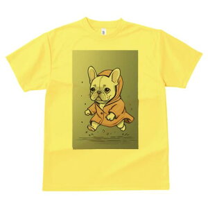 フレンチブルドッグ Tシャツ レディース 犬ファン 半袖 春夏 犬柄 プリント カジュアル かわいい 人間用 個性派 ここだけのデザイン 面白 レインコート フレンチブルドッグ 雨