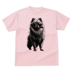 ポメラニアン Tシャツ レディース 犬ファン 半袖 春夏 犬柄 プリント カジュアル かわいい 人間用 個性派 ここだけのデザイン 面白 サングラス ポメラニアン クール スタイリッシュ モノクロ