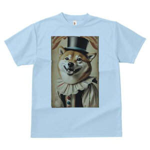 柴犬 Tシャツ レディース 犬ファン 半袖 春夏 犬柄 プリント カジュアル かわいい 人間用 個性派 ここだけのデザイン 面白 サーカス 柴犬 ピエロ 帽子 衣装
