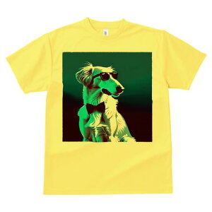 ボルゾイ Tシャツ レディース 犬ファン 半袖 春夏 犬柄 プリント カジュアル かわいい 人間用 個性派 ここだけのデザイン 面白 サングラス ボルゾイ 蝶ネクタイ