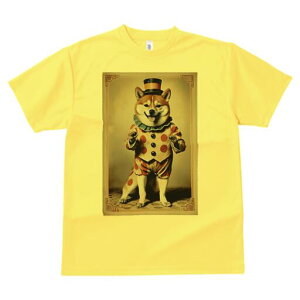 柴犬 Tシャツ レディース 犬ファン 半袖 春夏 犬柄 プリント カジュアル かわいい 人間用 個性派 ここだけのデザイン 面白 ピエロ 柴犬 サーカス 帽子 衣装